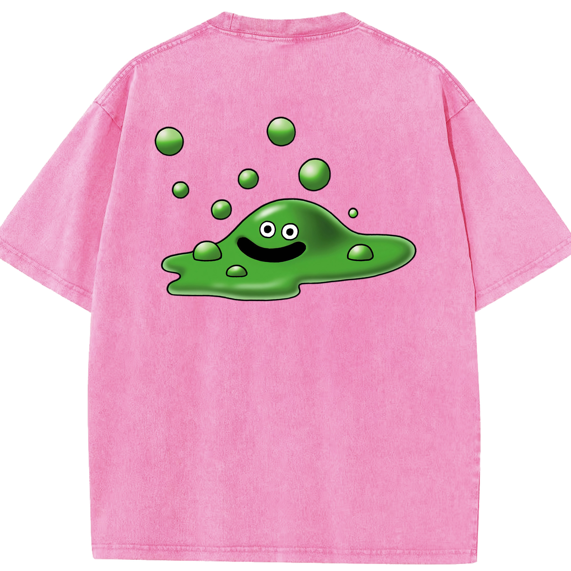 （画像用） ドラゴンクエスト Doragon Kuesuto Dragon Quest 綿100% ヴィンテージ風 半袖Tシャツ（背面プリント）